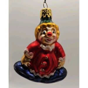Vintage Mouth Blown Handpainted German Christmas Ornament CLOWN  (444)‎